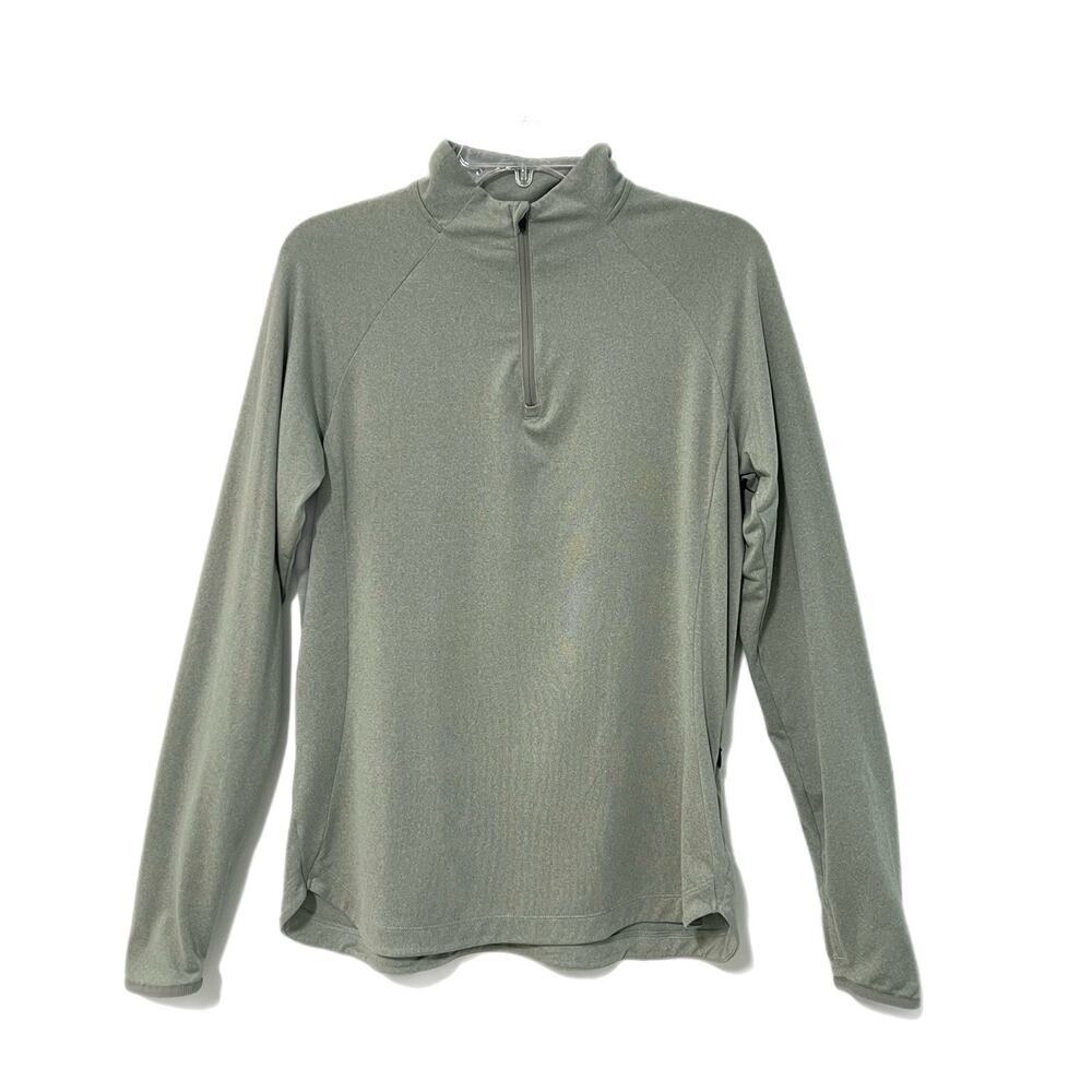 REI Co-op Quarter Zip Long Sleeve Pullover Base Layer Women Large Green Gorpcore